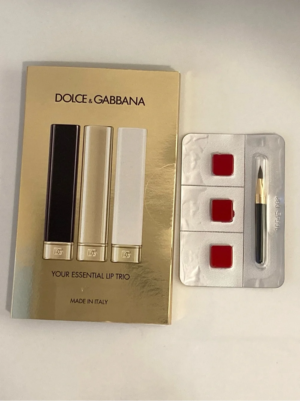 3/$30 Dolce & Gabbana Lip Trio Sampler 3 Shades with Brush